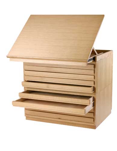 Meuble à plans en bois